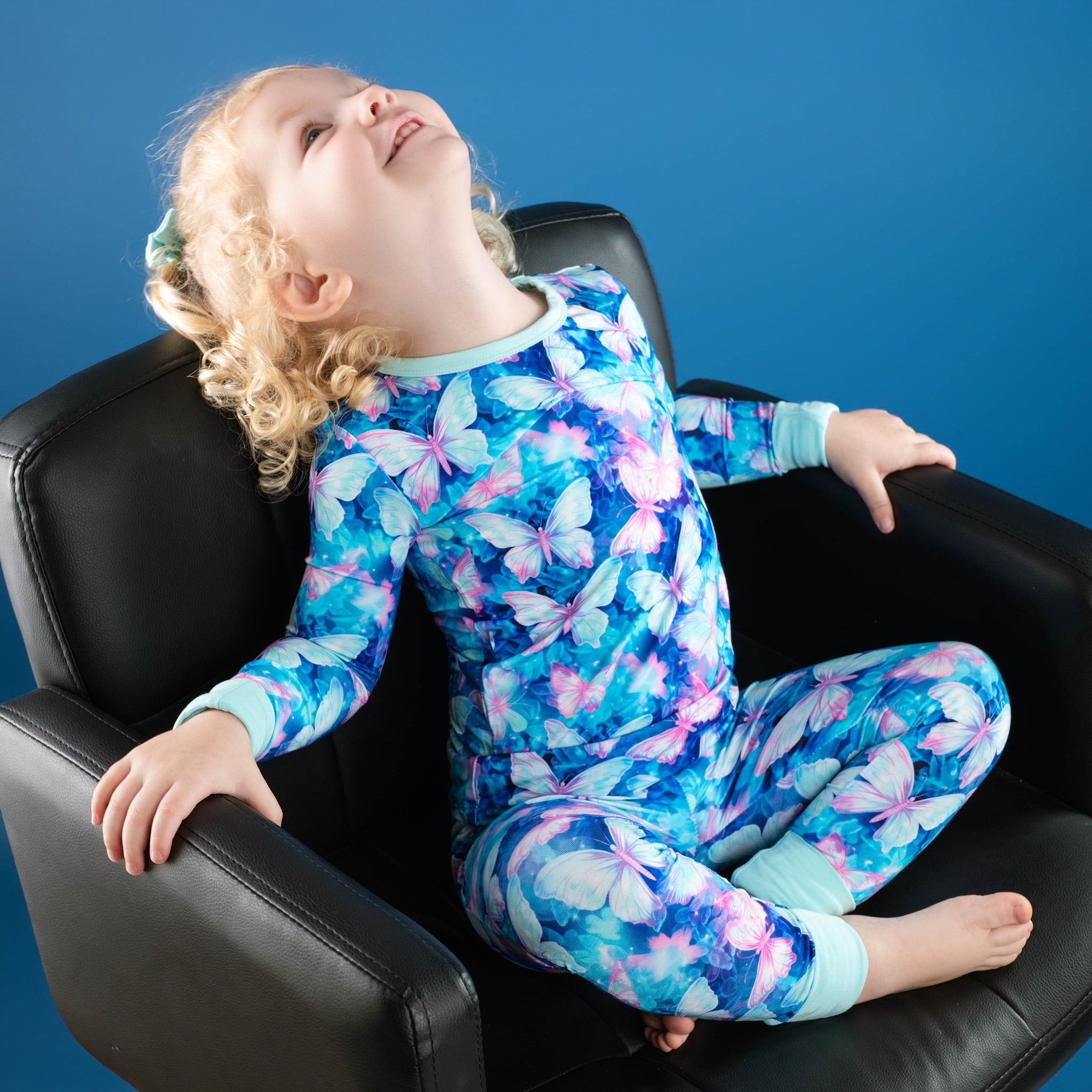 Electric Butterflies | Two-piece Bamboo Long Sleeve Toddler & Kids Pajamas