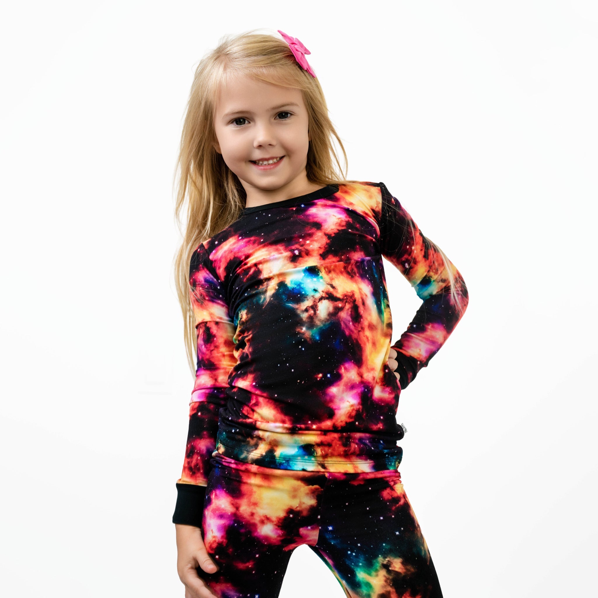 Cosmic Nebula | Two-piece Bamboo Long Sleeve Toddler & Kids Pajamas