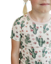 Bamboo Two Piece Shorts Set | Cactus Flowers