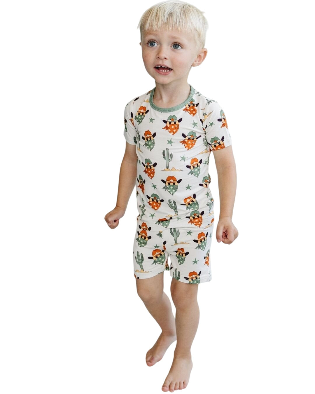 Bamboo Two Piece Shorts Set | Smiley Cowboy