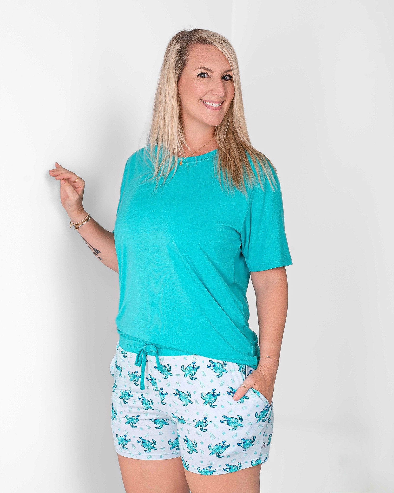 Turquoise | Adult Bamboo Short Sleeve T-shirt