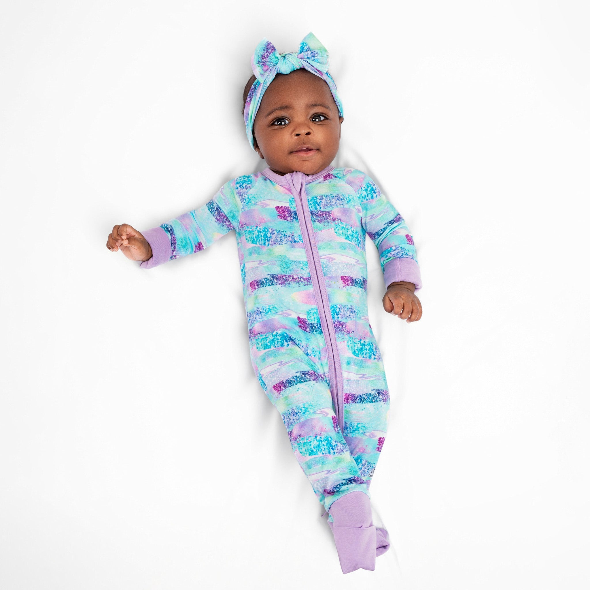 Mermaid Glitter | Convertible Bamboo Zipper Baby Pajamas