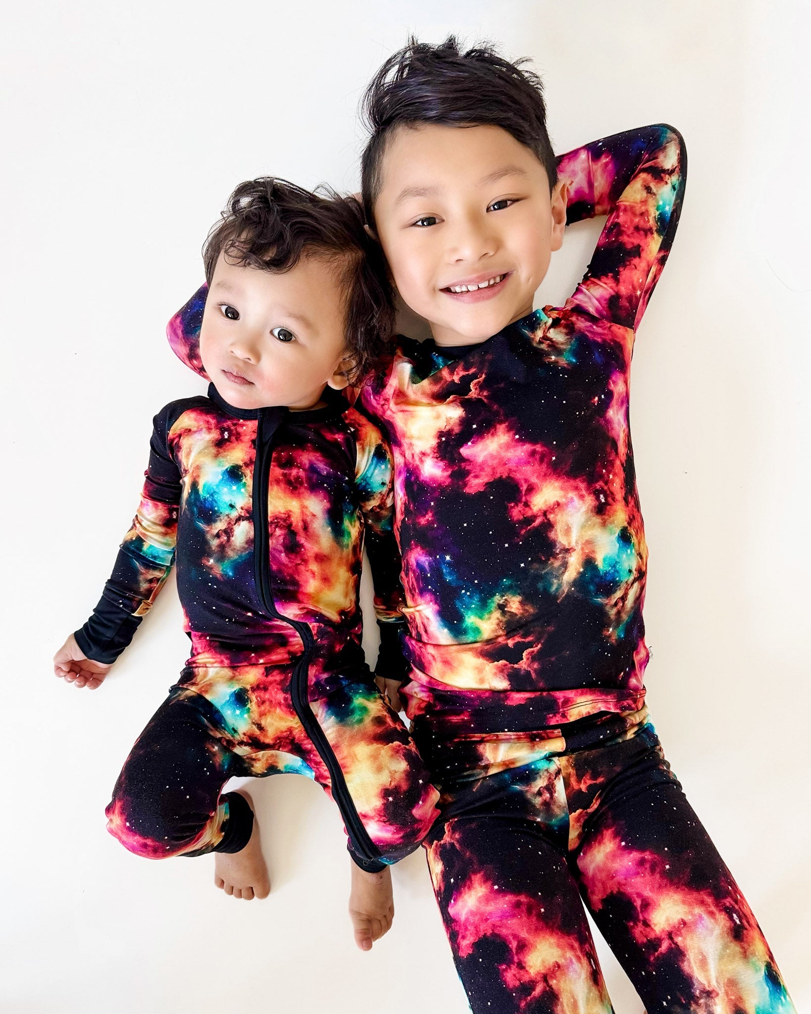 Cosmic Nebula | Convertible Bamboo Zipper Baby Pajamas