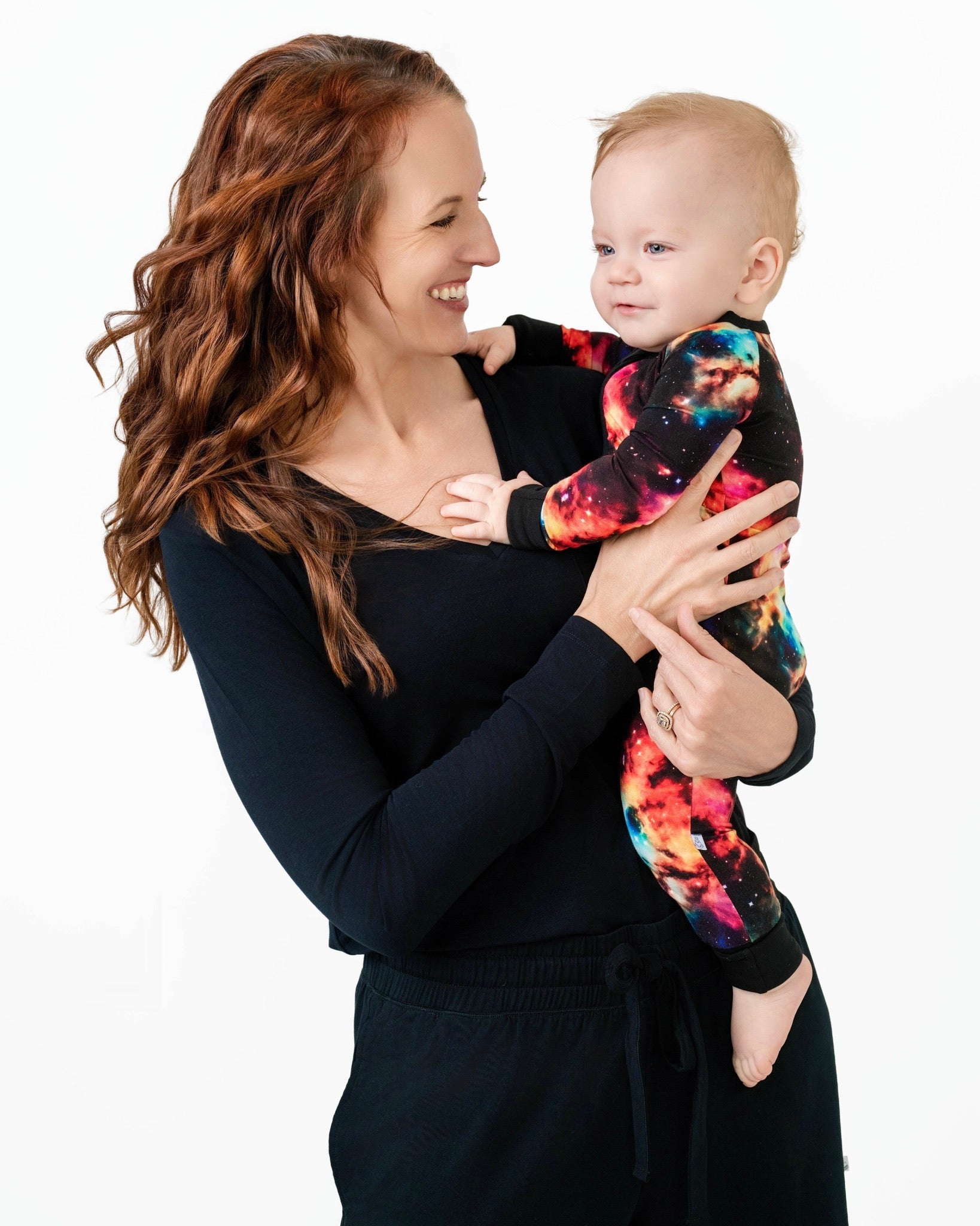 Cosmic Nebula | Convertible Bamboo Zipper Baby Pajamas