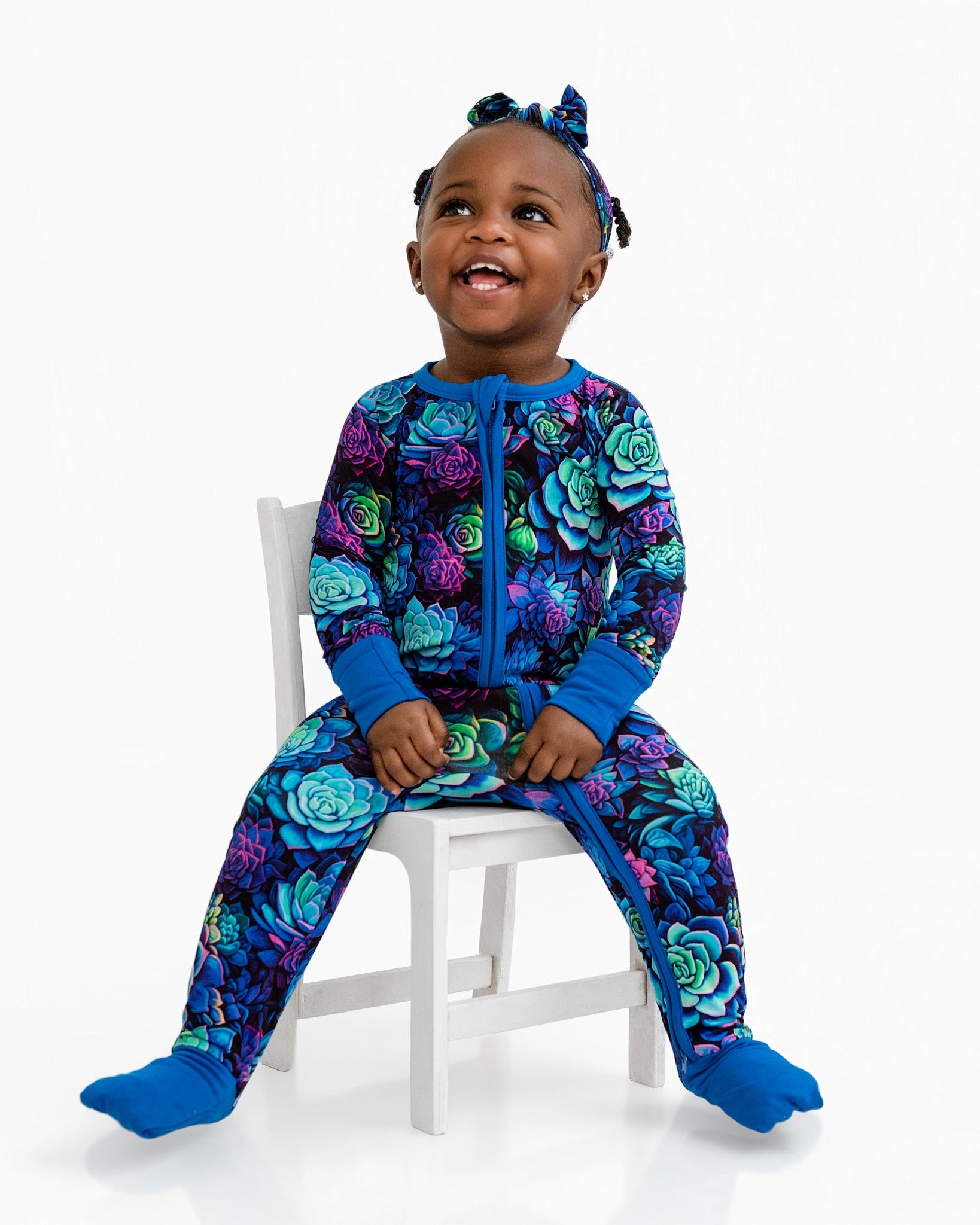 Electric Succulents | Bamboo Zipper Pajamas