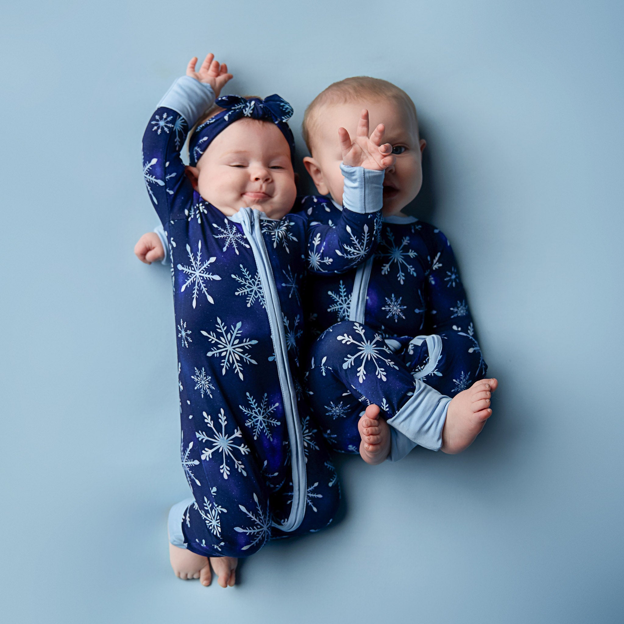 Icy Snowflakes | Bamboo Zipper Pajamas