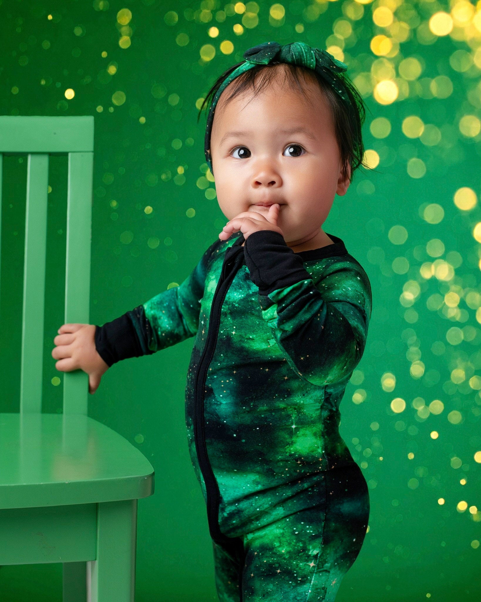 Wicked Cute | Green Galaxy Elixir | Bamboo Zipper Pajamas