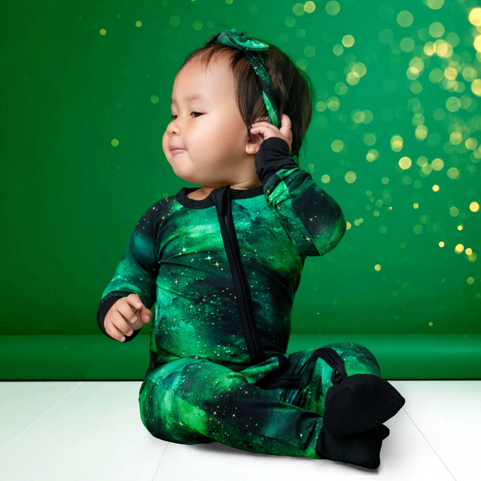 Wicked Cute | Green Galaxy Elixir | Bamboo Zipper Pajamas