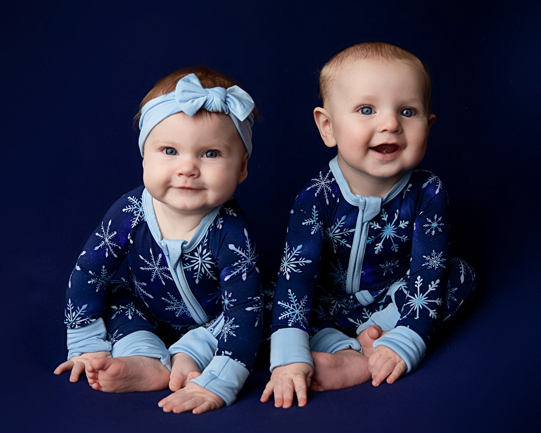 Icy Snowflakes | Bamboo Zipper Pajamas