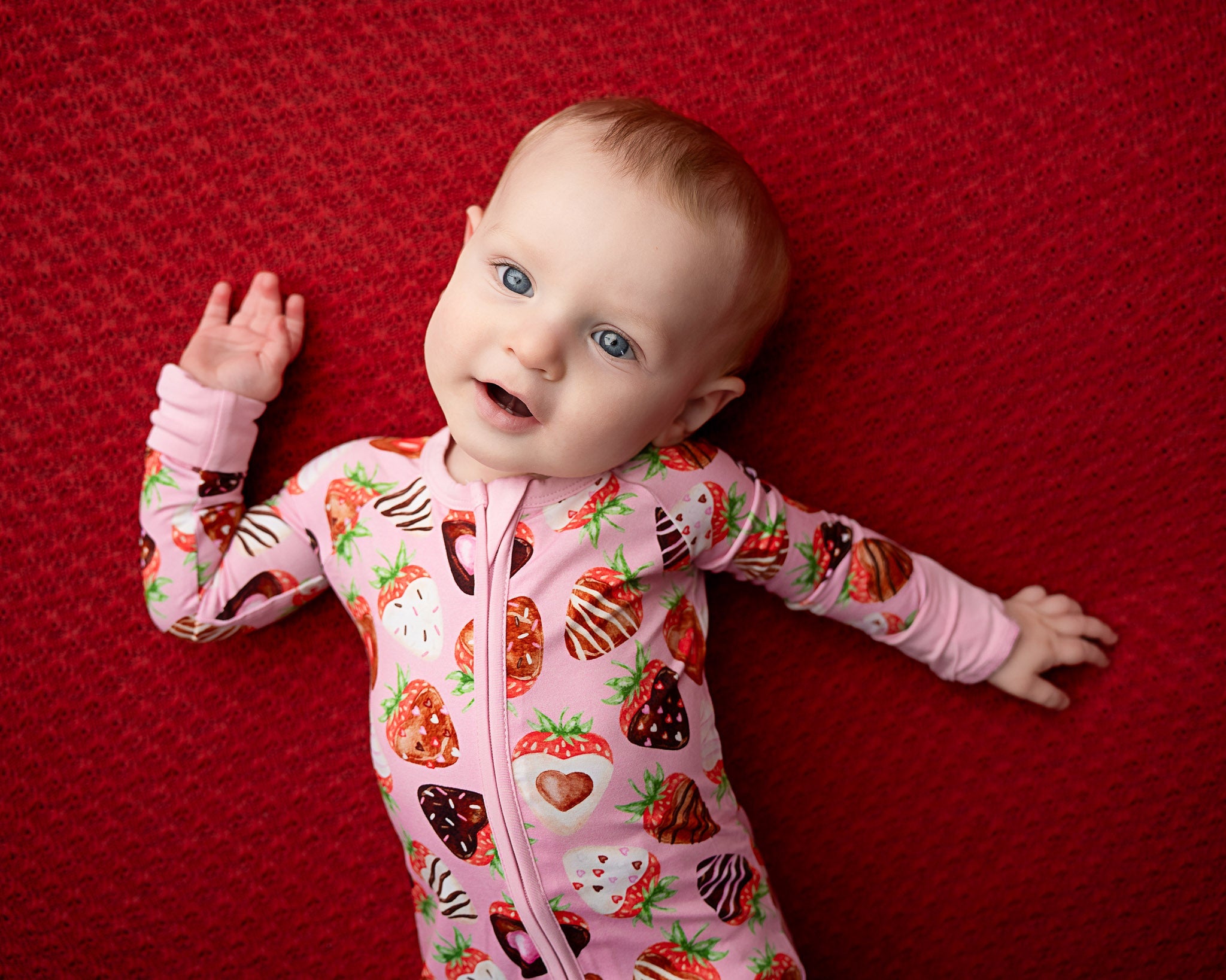 Sweet Strawberries | Bamboo Zipper Pajamas