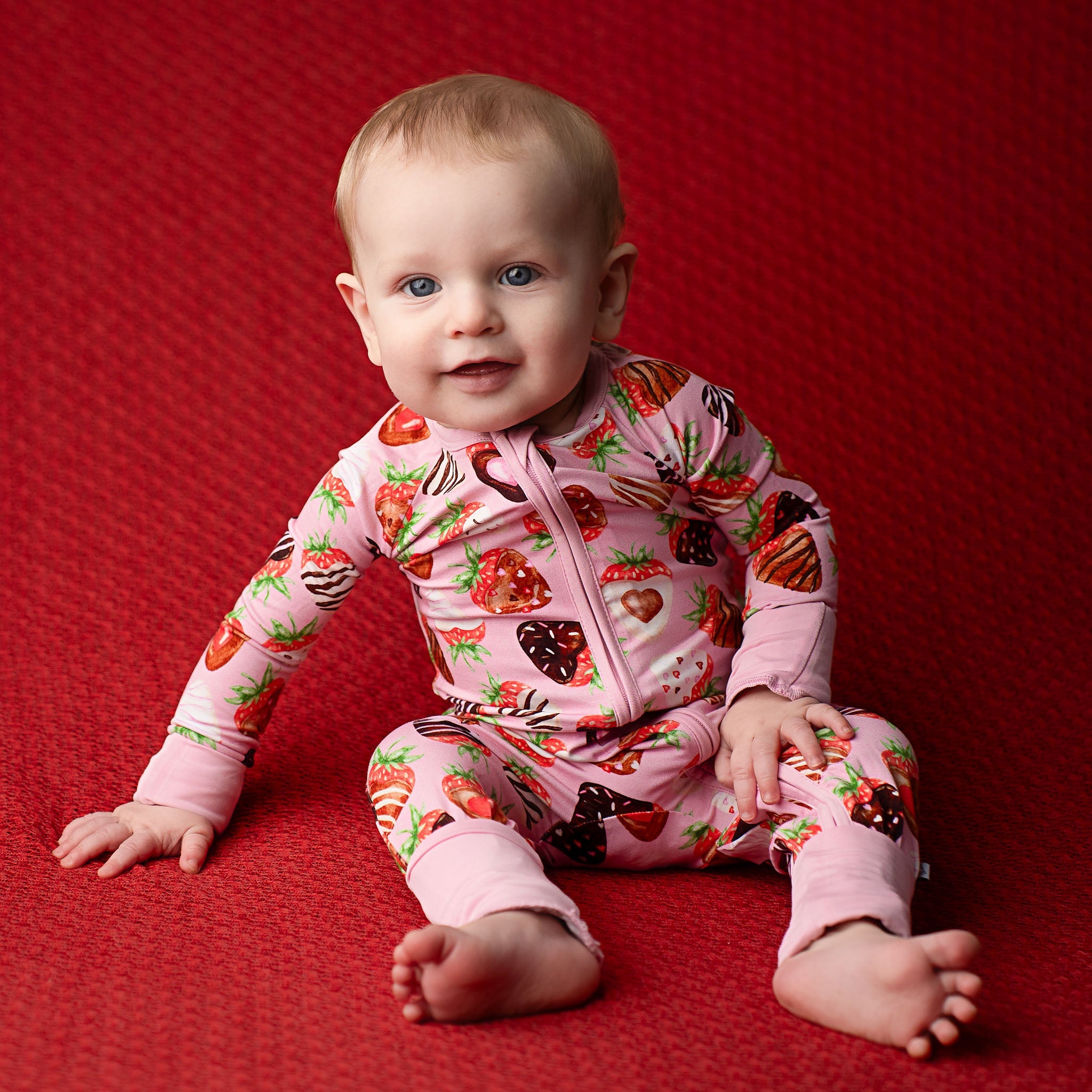Sweet Strawberries | Bamboo Zipper Pajamas