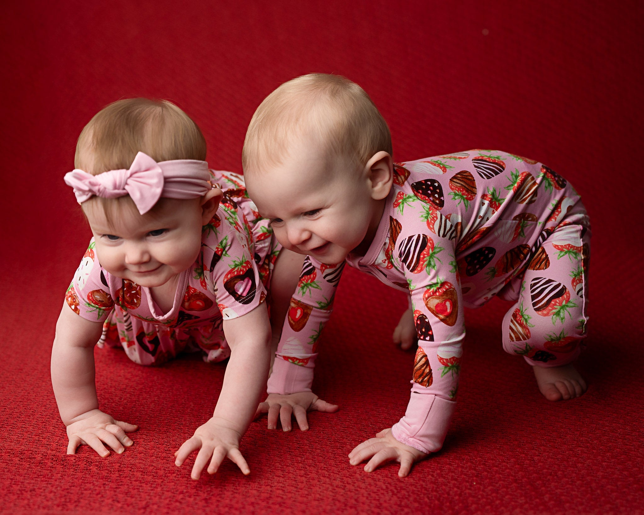 Sweet Strawberries | Bamboo Baby Bodysuit Dress