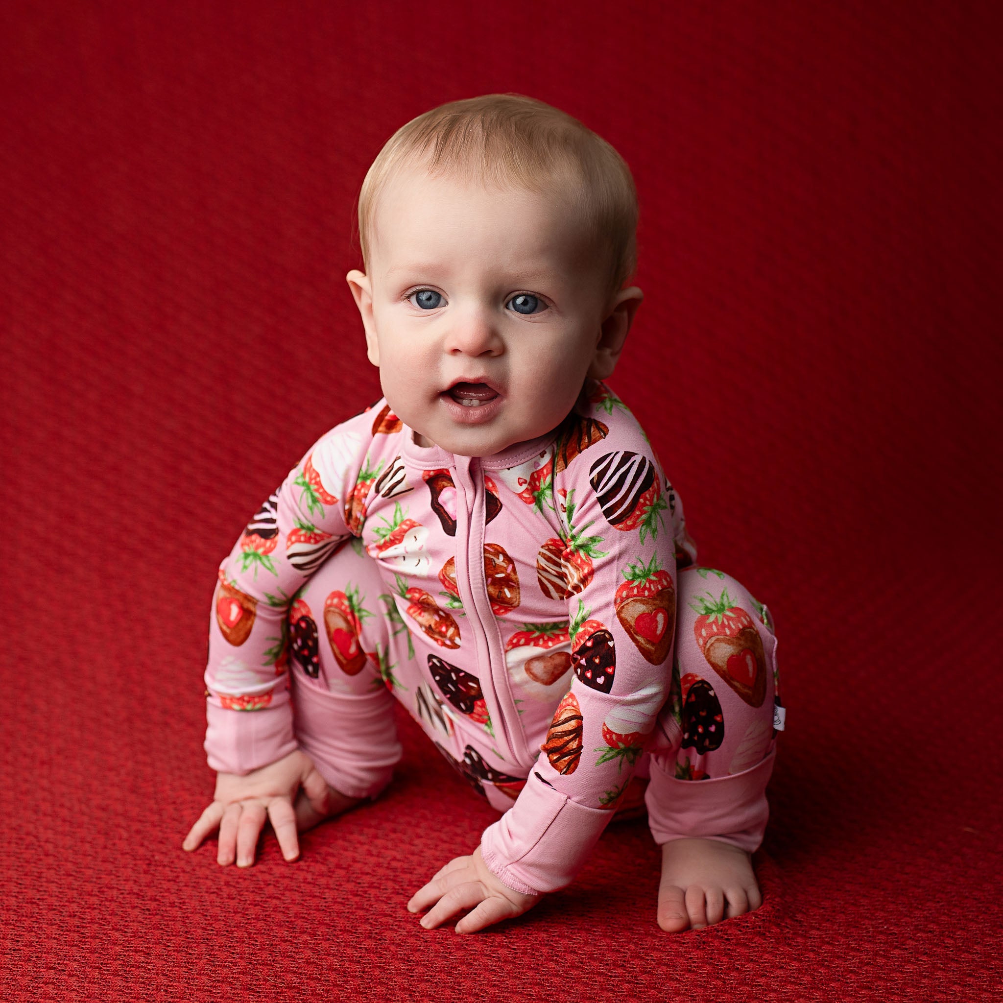 Sweet Strawberries | Bamboo Zipper Pajamas