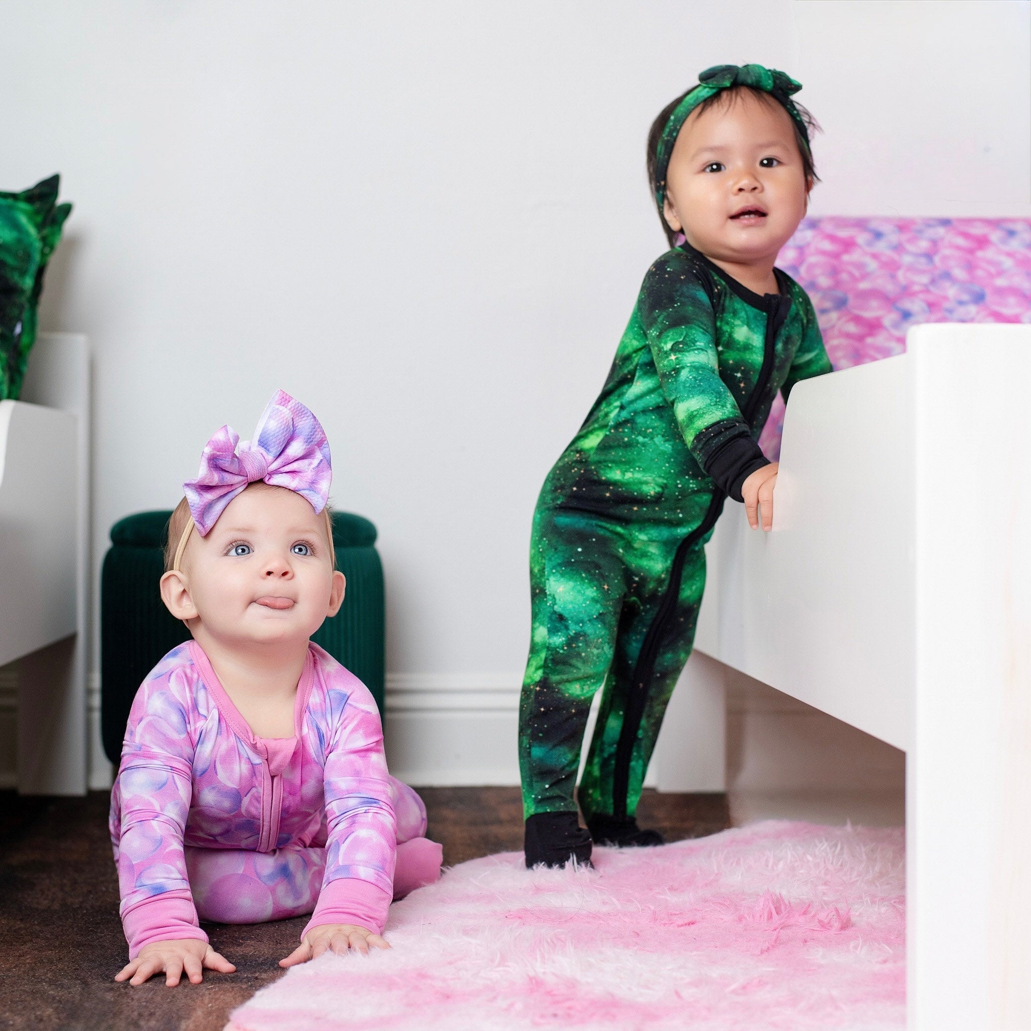 Wicked Cute | Green Galaxy Elixir | Bamboo Zipper Pajamas