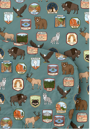 National Parks Adventure Adult Bamboo Blanket – Reversible 85x65 | 2.0 Tog