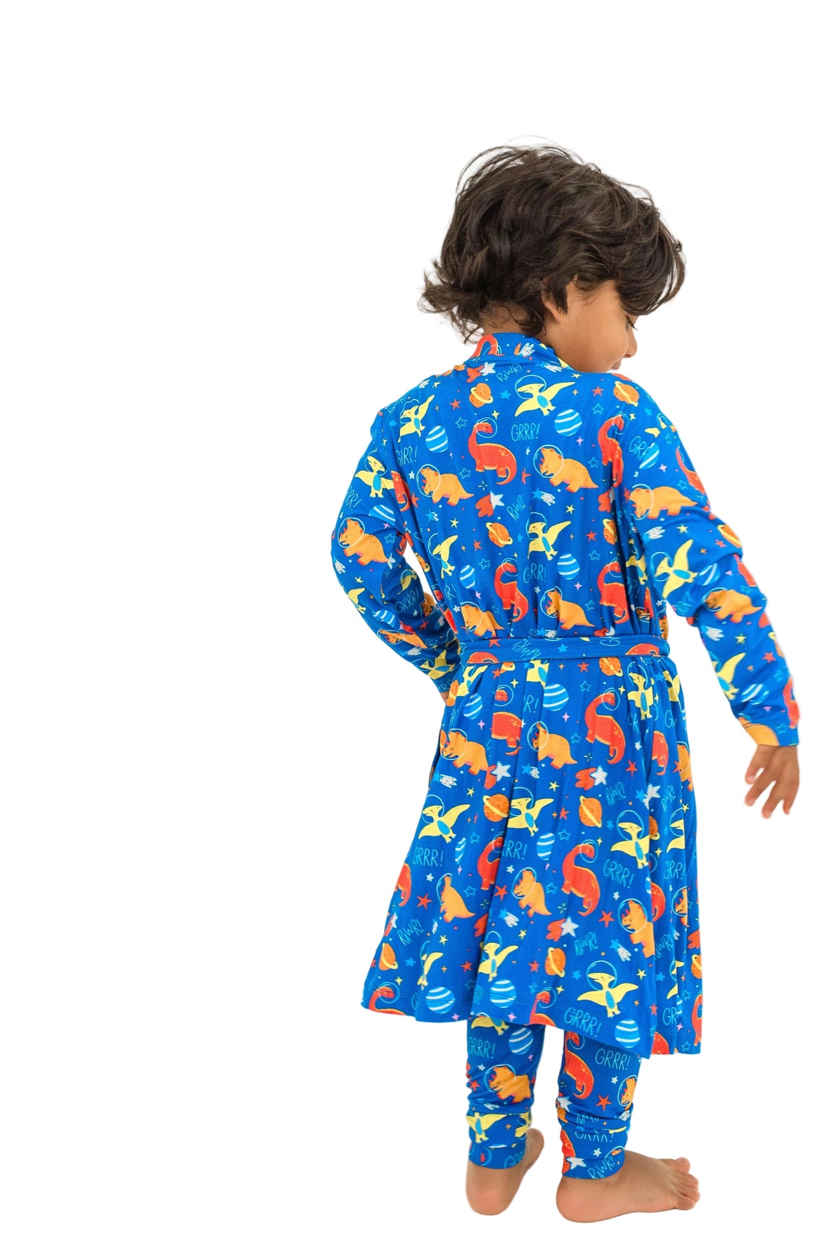 Space Dinosaur Bamboo Robe – Purple Or Electric Blue