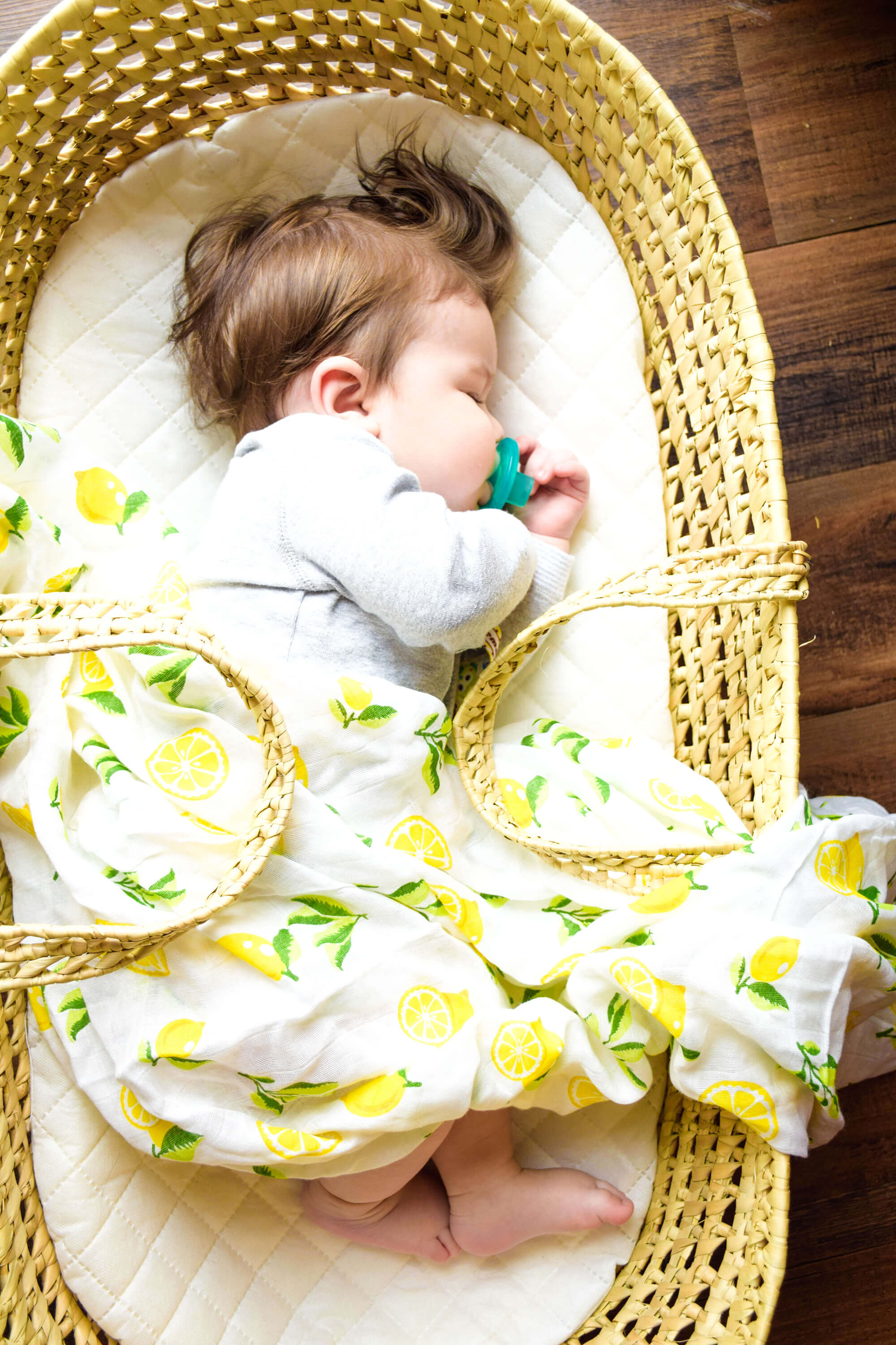 Bamboo Viscose Muslin Swaddle Blanket Set Of 2, Lemon And Strawberry Prints