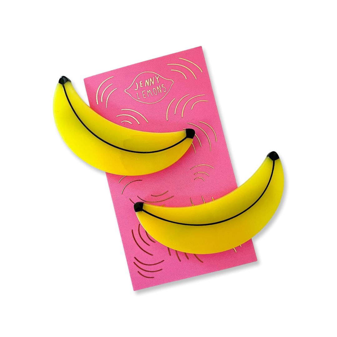 Banana Alligator Hair Clip Set