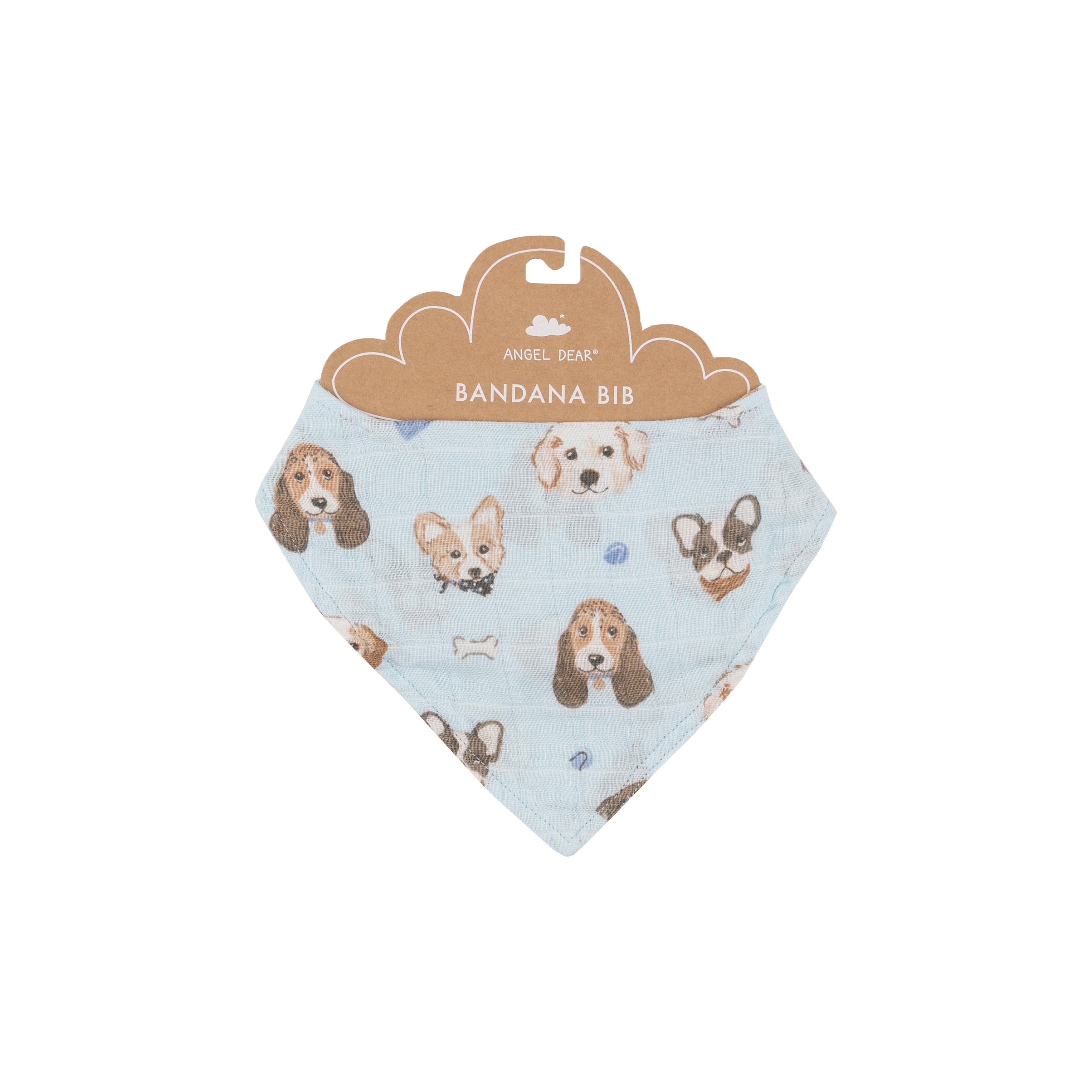 Bandana Bib - Vintage Puppy Faces