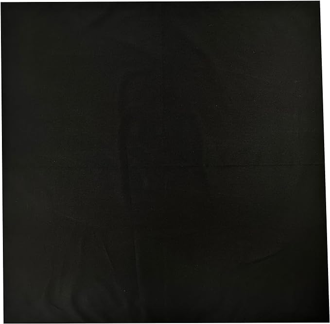 Solid Black Cotton Bandannas For Men And Women
