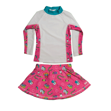 Girls 2 Long Sleeve Rashguard Set