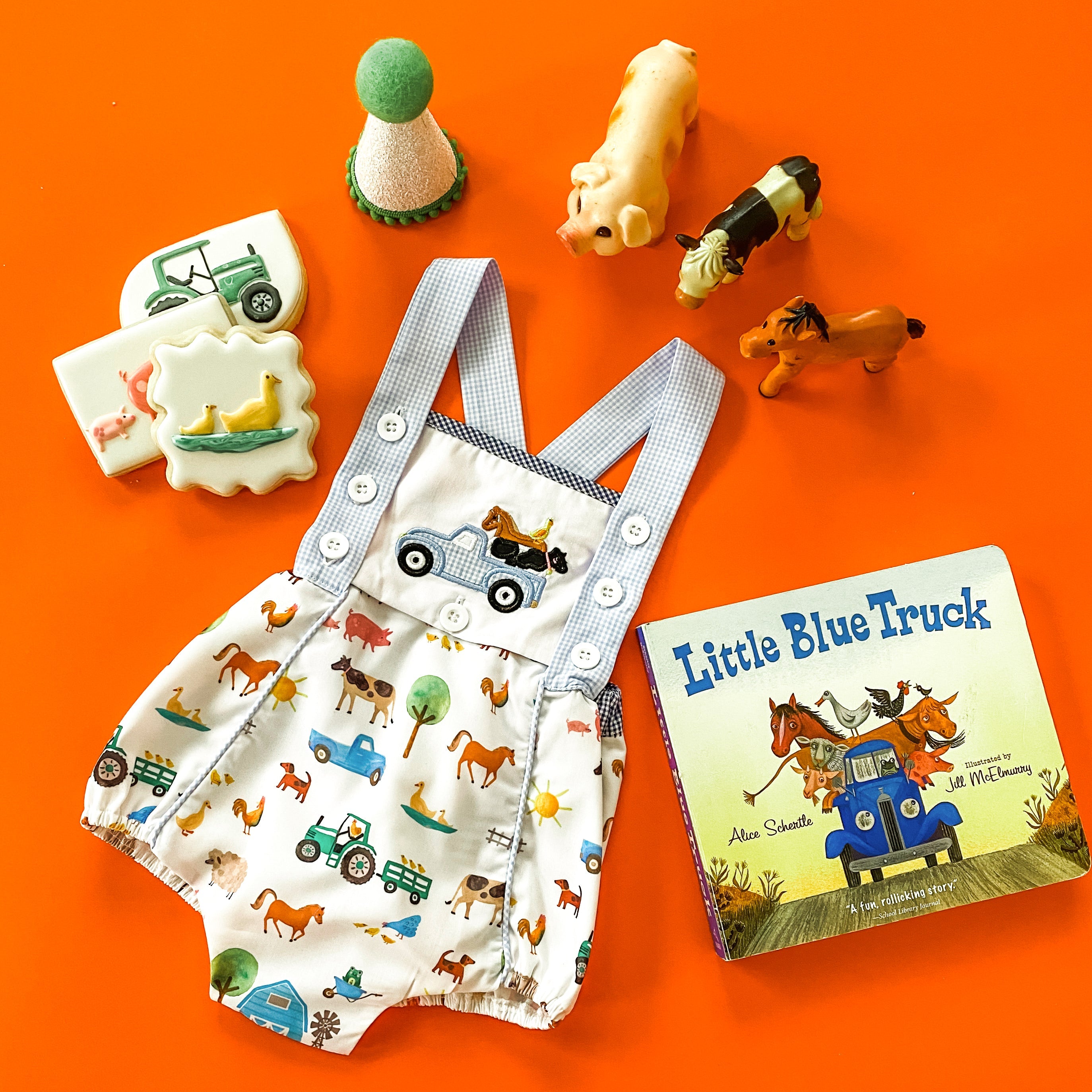 Reversible Farm Truck Sunsuit