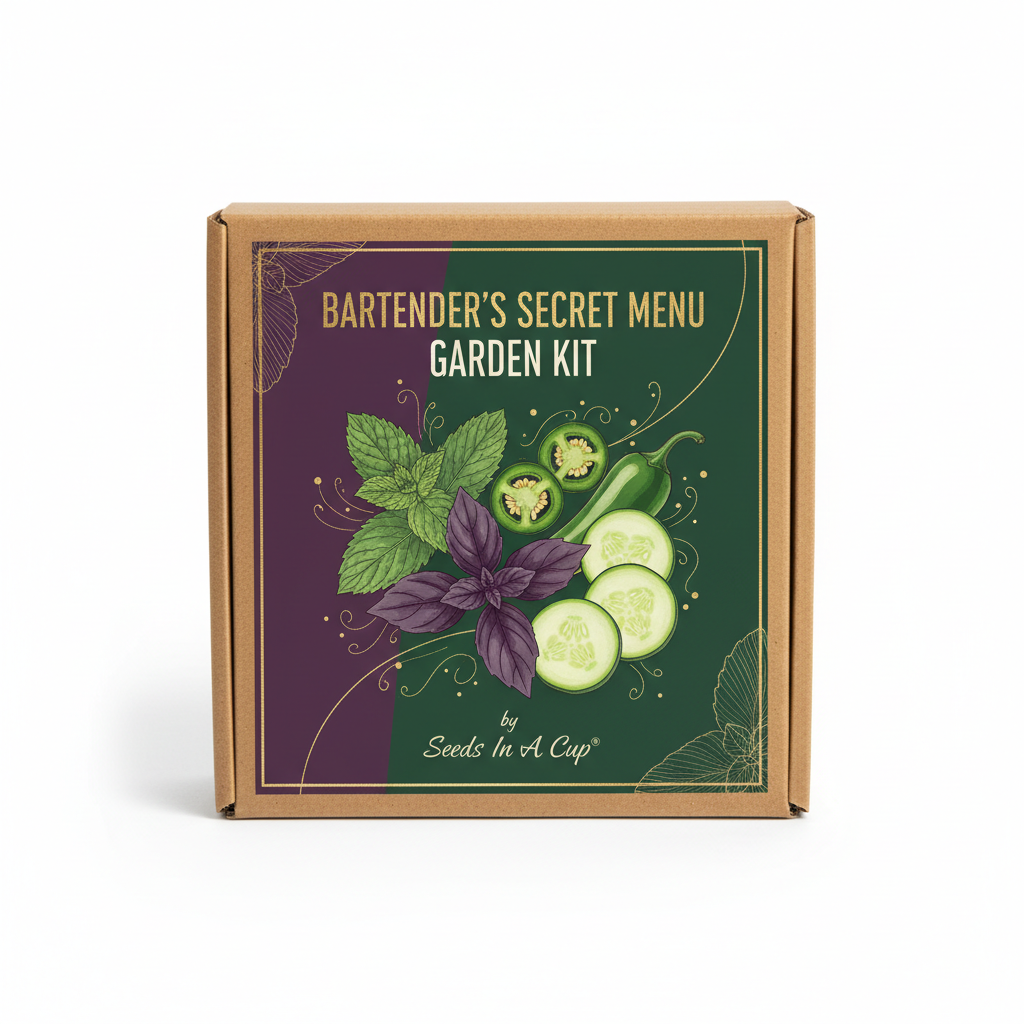 Bartender's Secret Menu Garden Kit | Mint, Basil, Jalapeno Pepper & Cucumber |