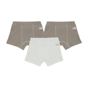 Ribbed Taupe + White  (3 Boxers)