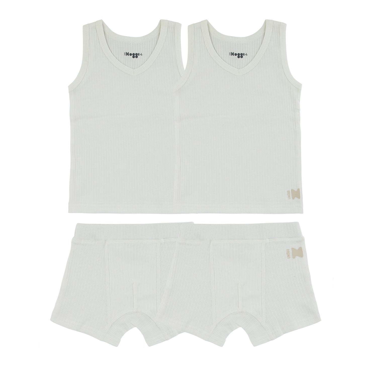 Ribbed White, Boy  (2 Sets)