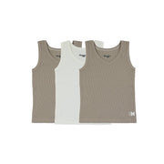 Ribbed Taupe + White (3 Tanks)