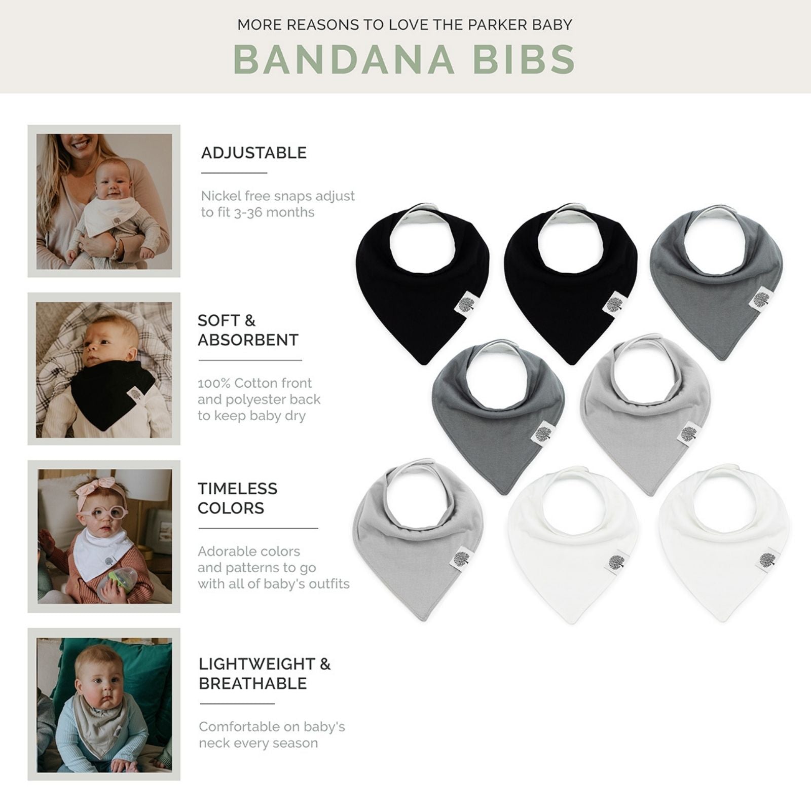Basics Bandana Bib Set (8 Pack)