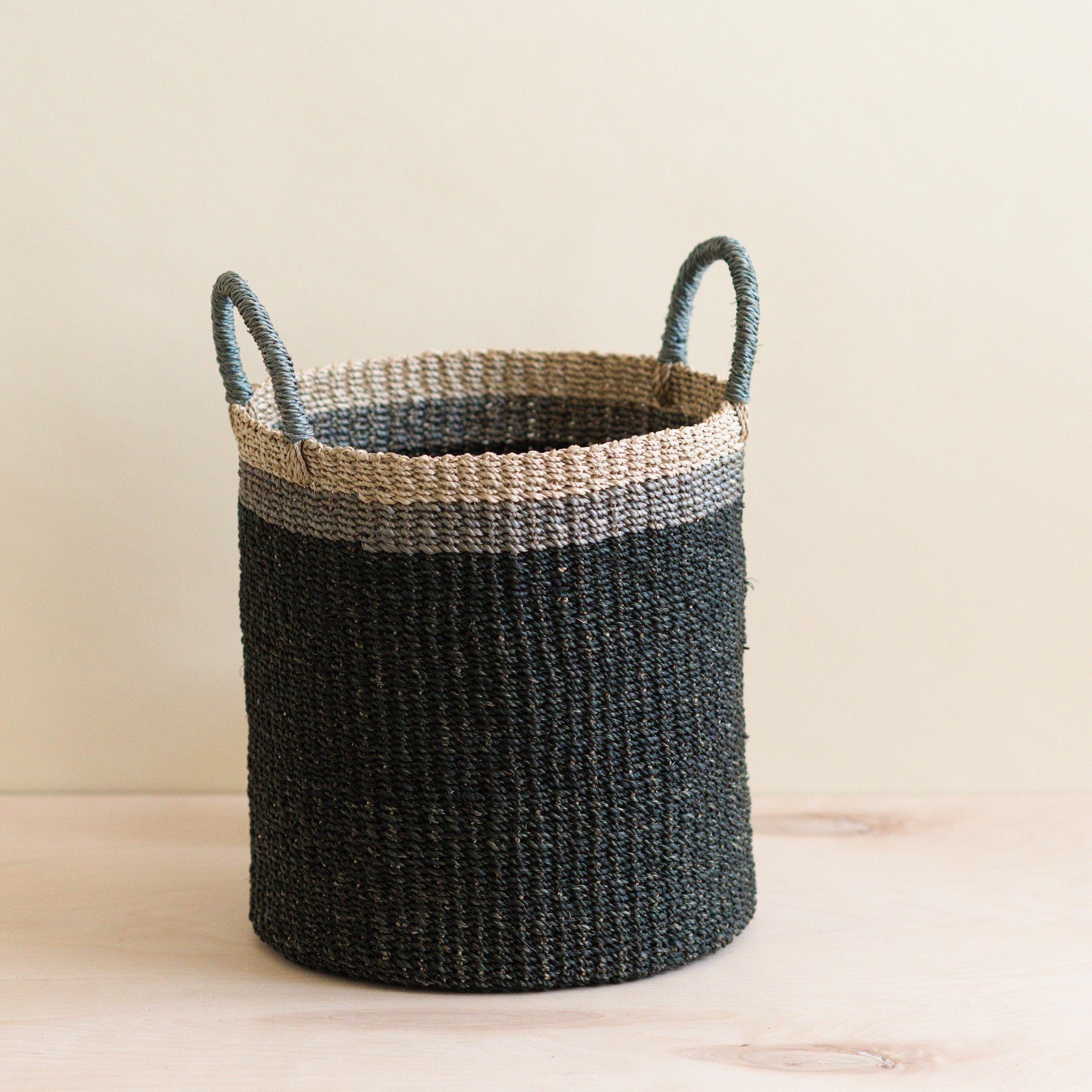 Black Floor Basket With Handle - Storage Baskets | Likhâ