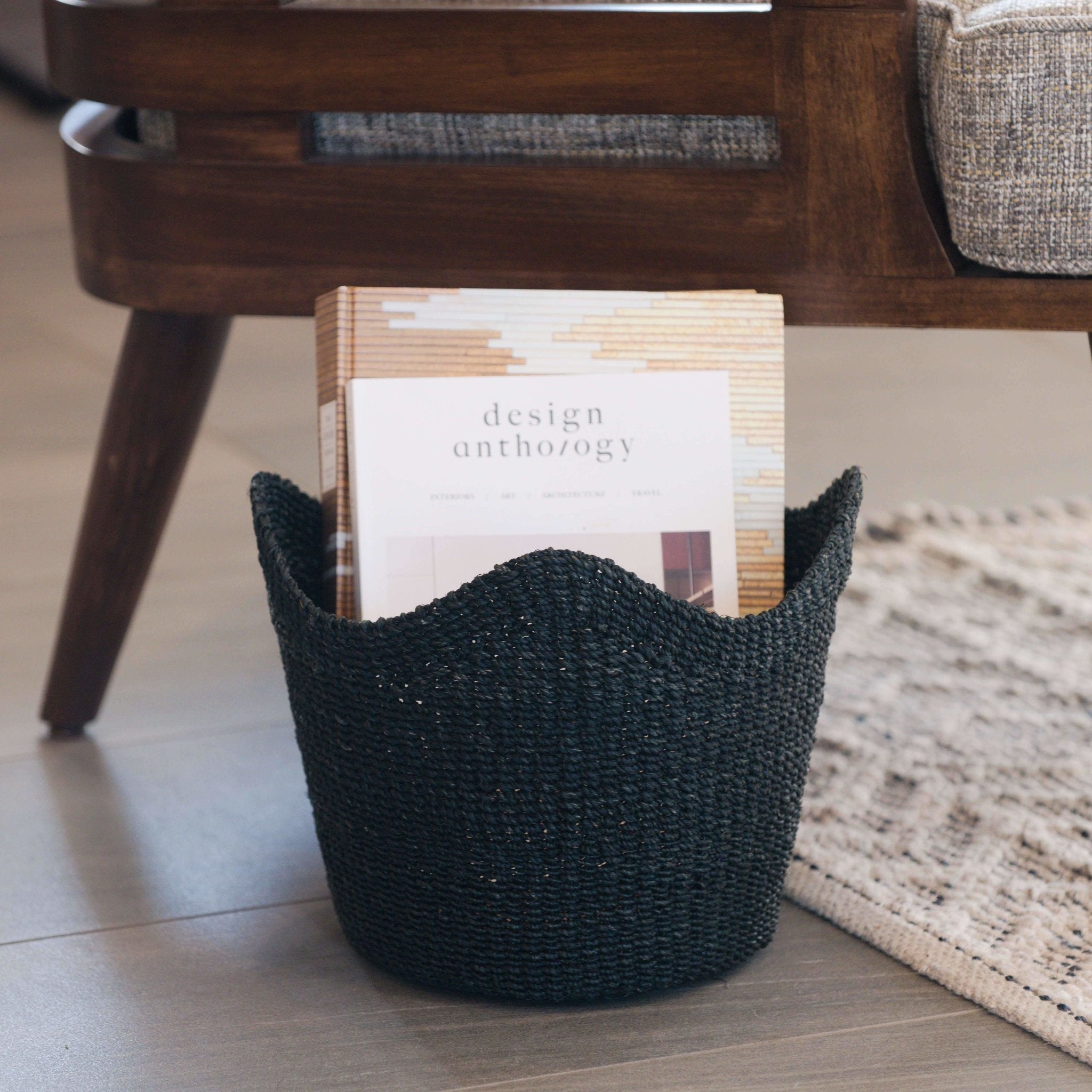 Black Scallop Basket - Handwoven Basket | Likhâ