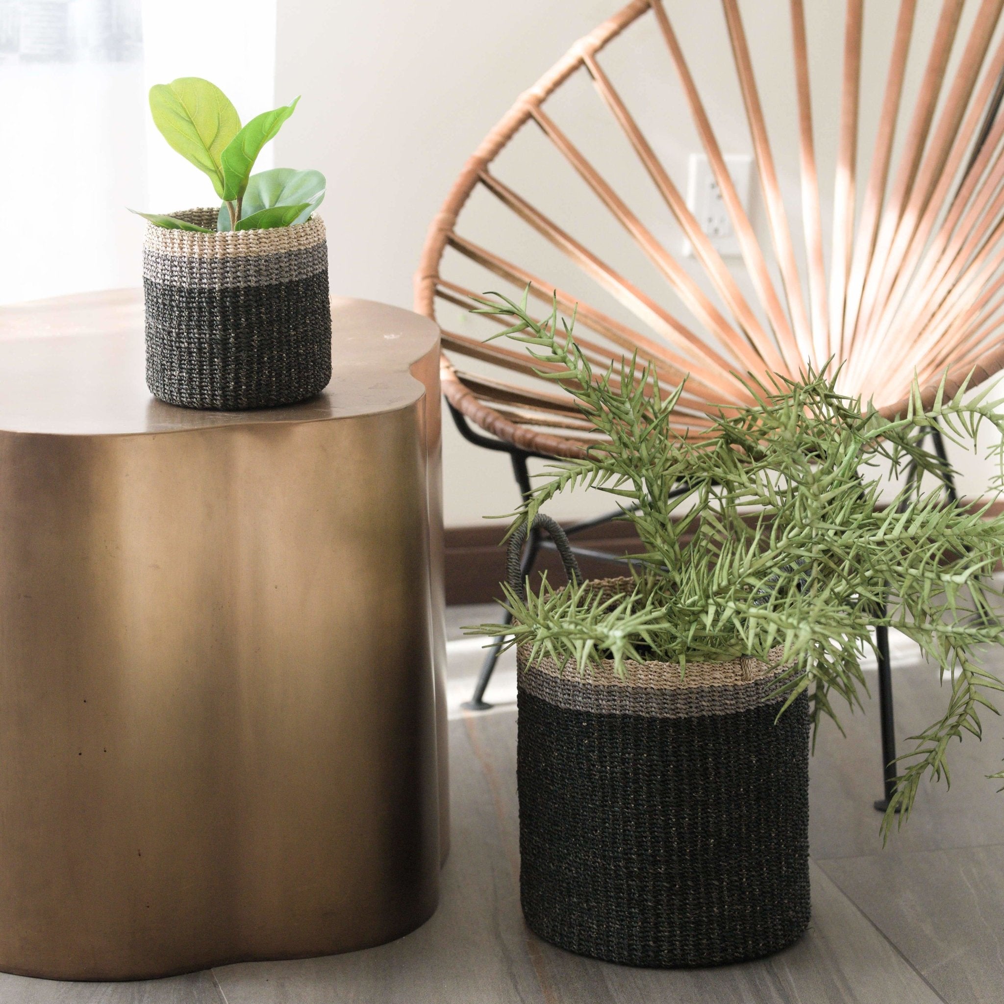 Black Tabletop Mini Basket - Handmade Baskets | Likhâ