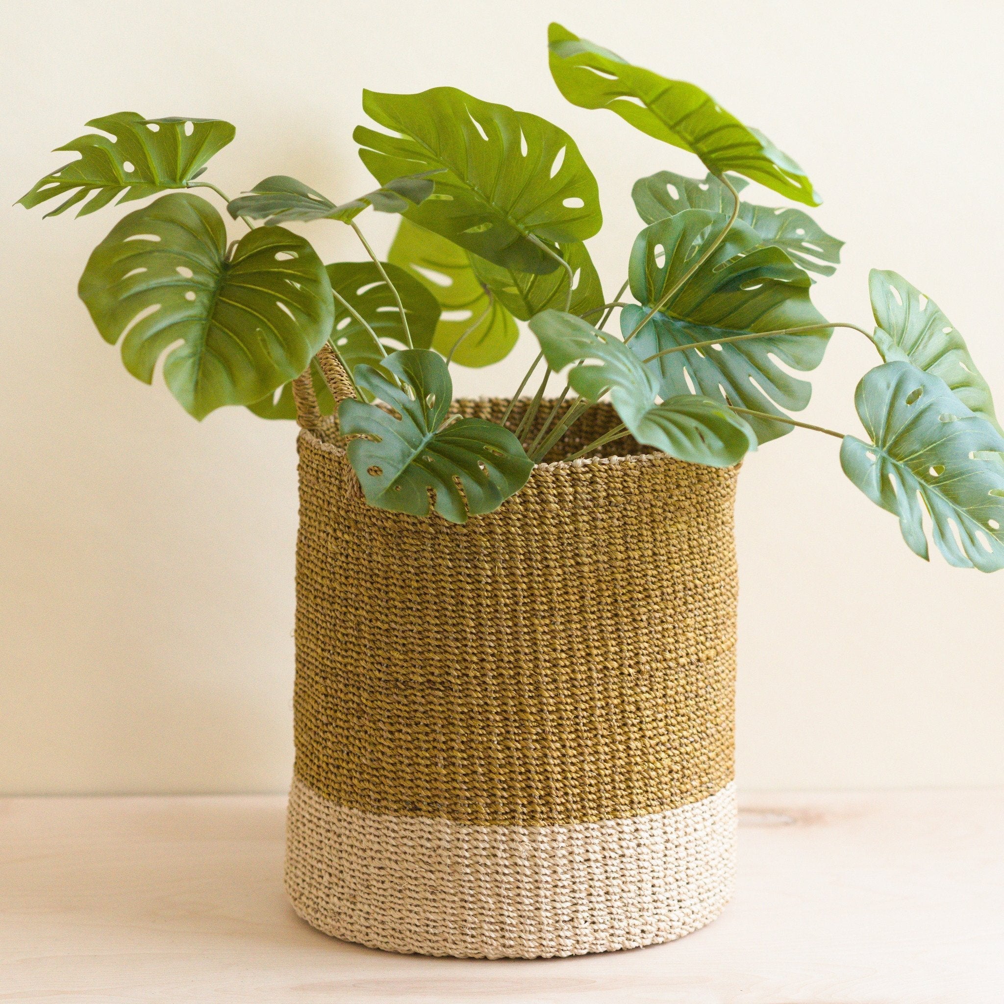 Mustard Floor Basket With Handle - Natural Baskets | Likhâ