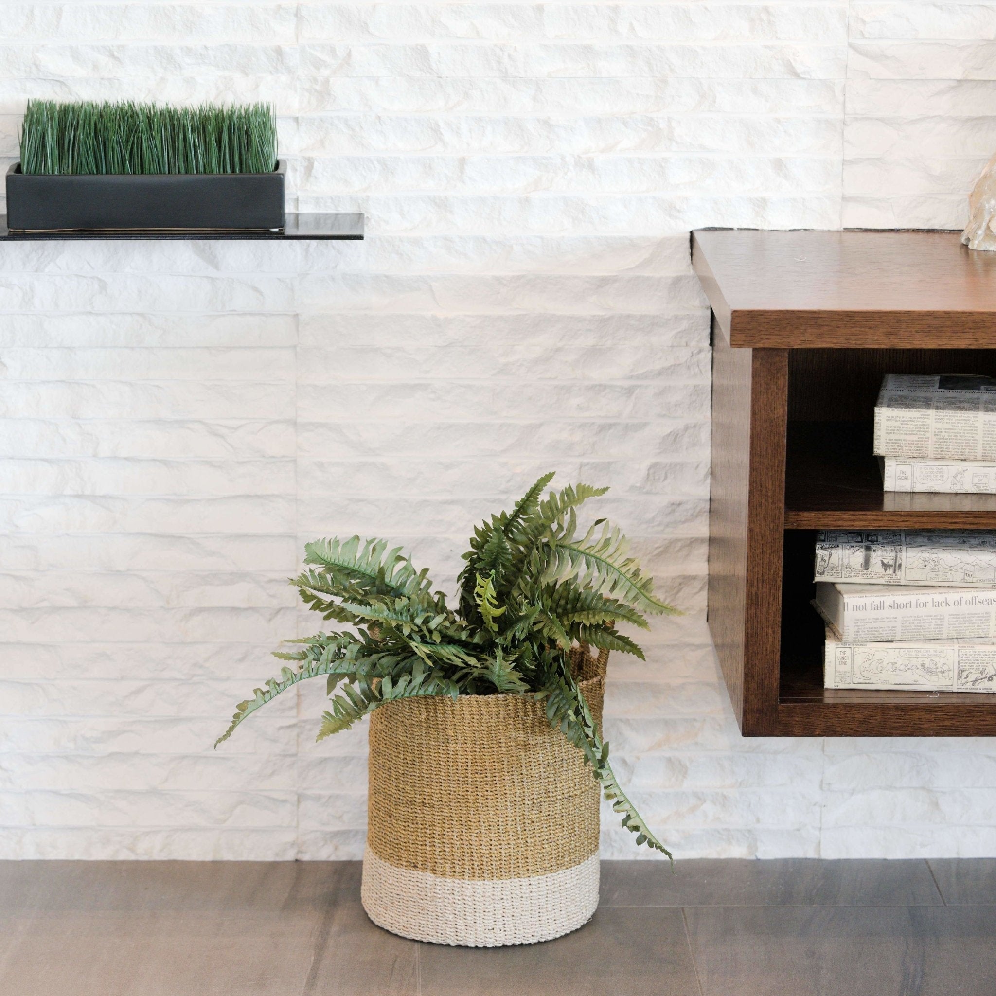 Mustard Floor Basket With Handle - Natural Baskets | Likhâ