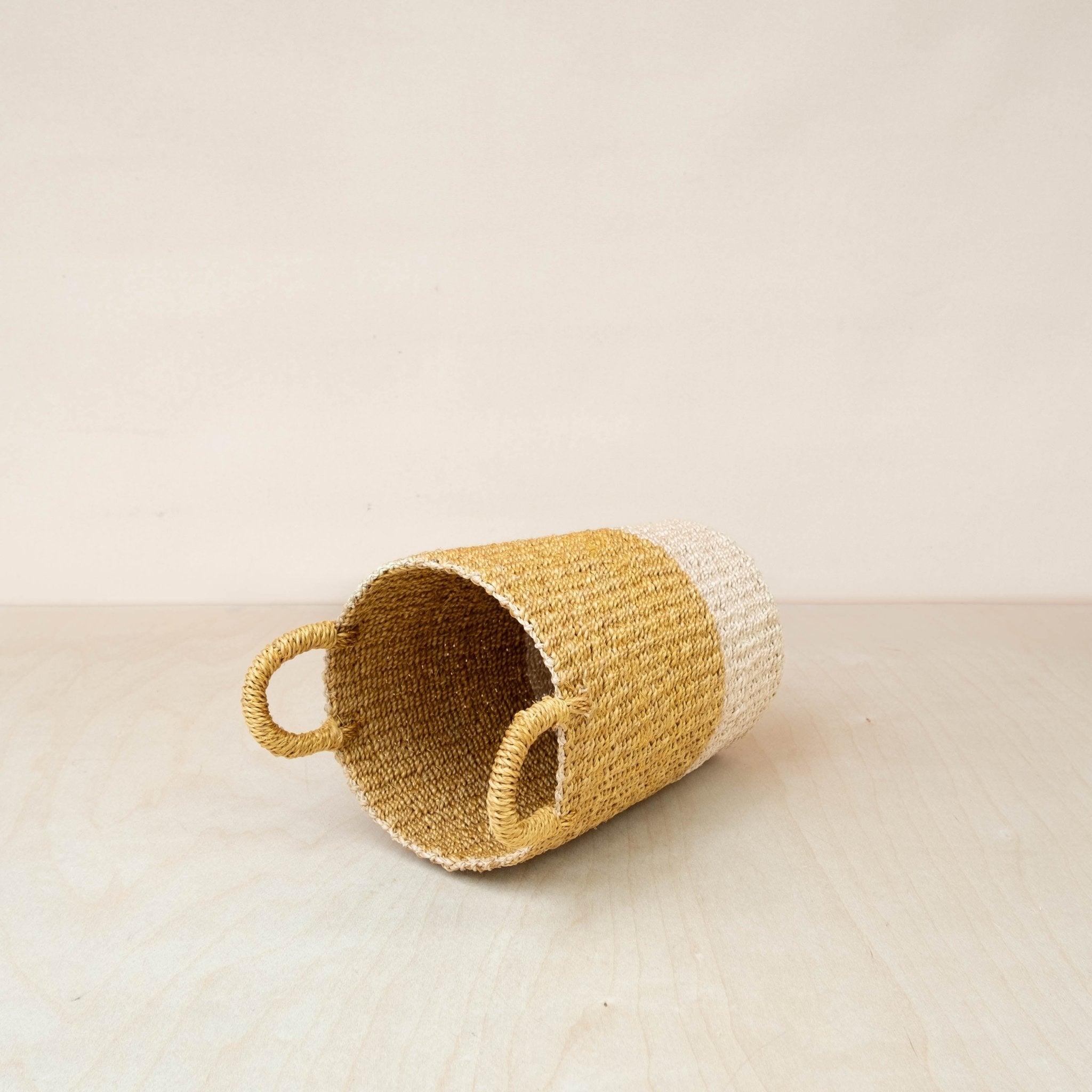 Mustard Tall Woven Basket Vase - Wicker Basket | Likhâ