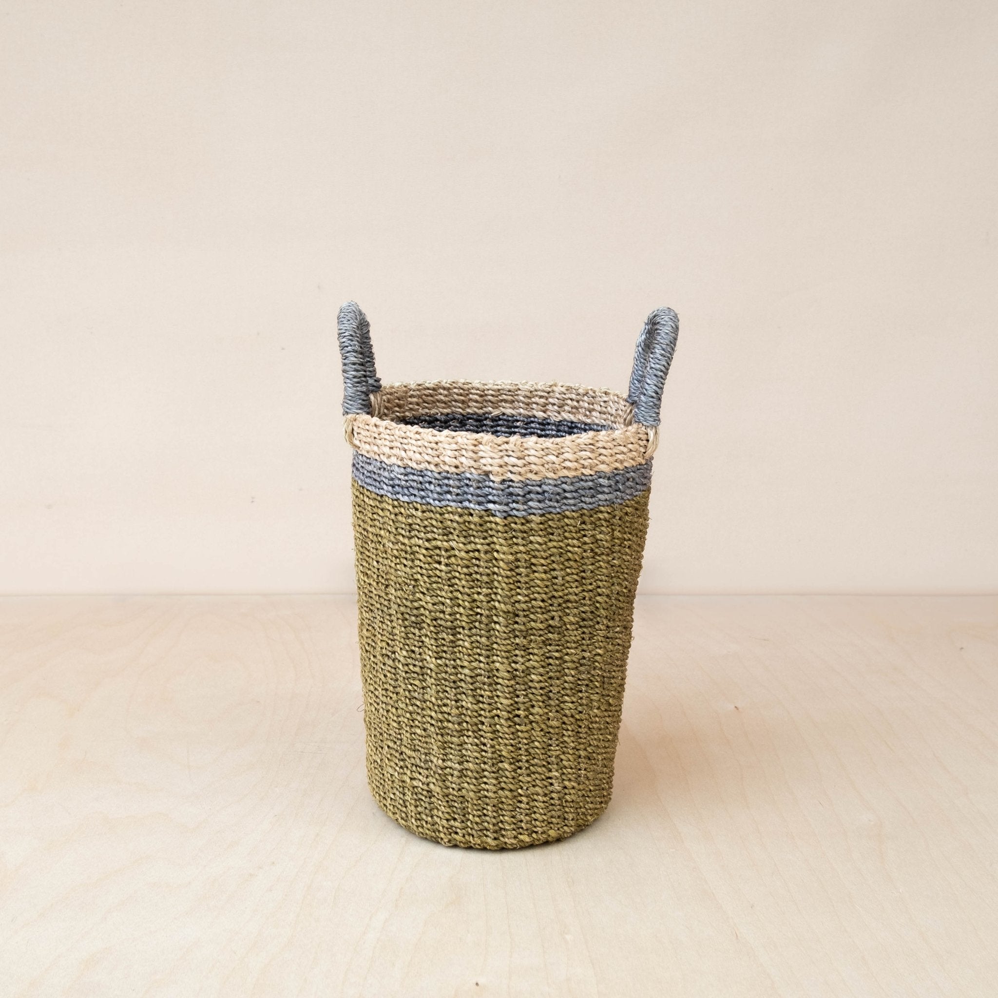 Olive Tall Wicker Basket Vase - Woven Plant Baskets | Likhâ