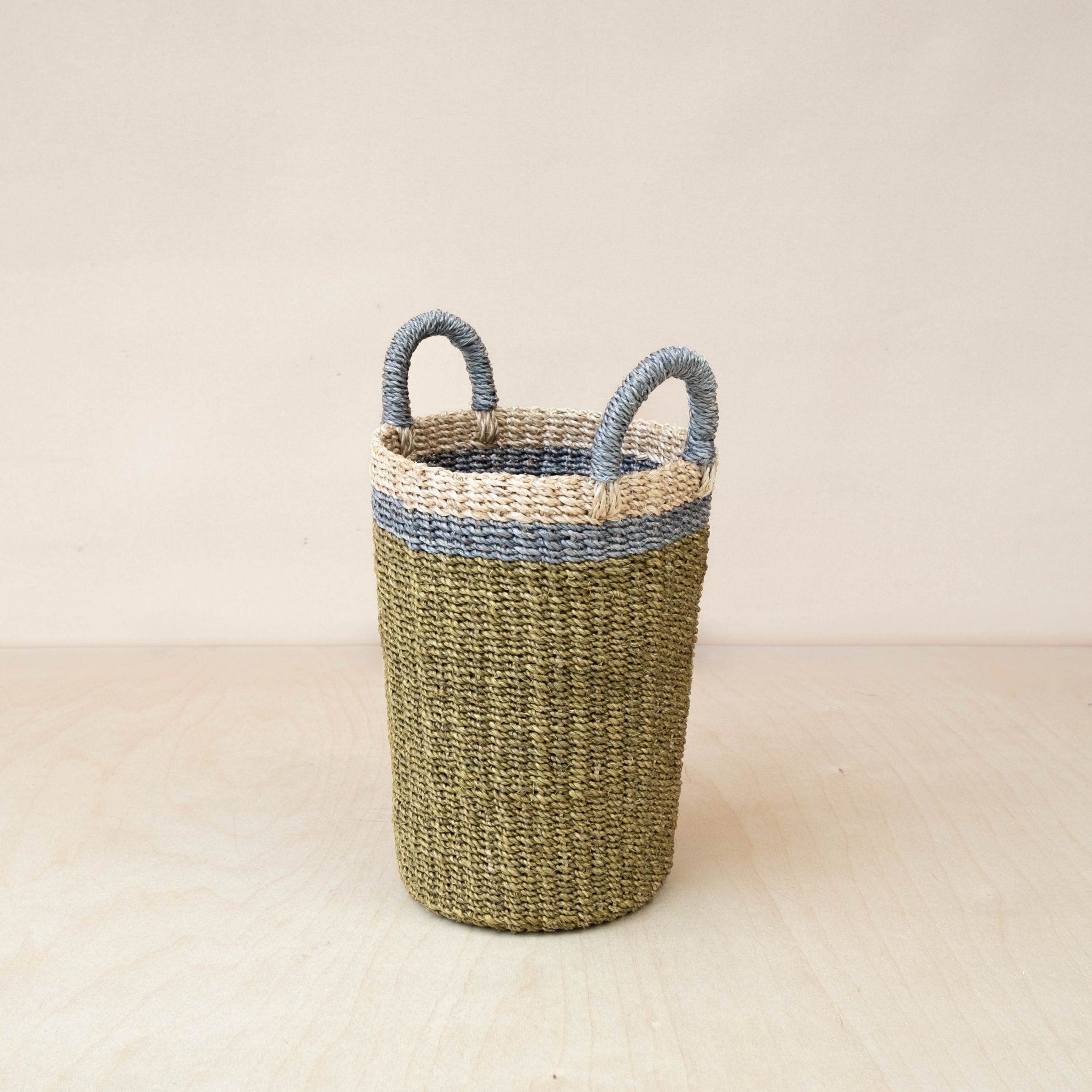 Olive Tall Wicker Basket Vase - Woven Plant Baskets | Likhâ