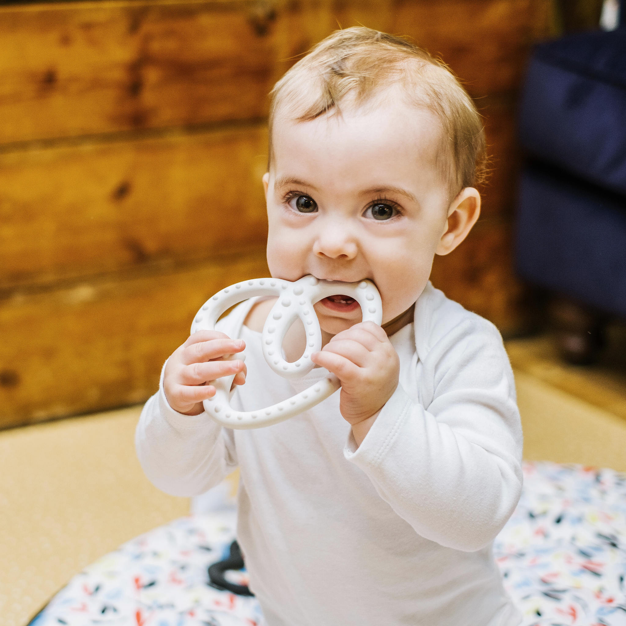 Sensory Rubber Teether - White