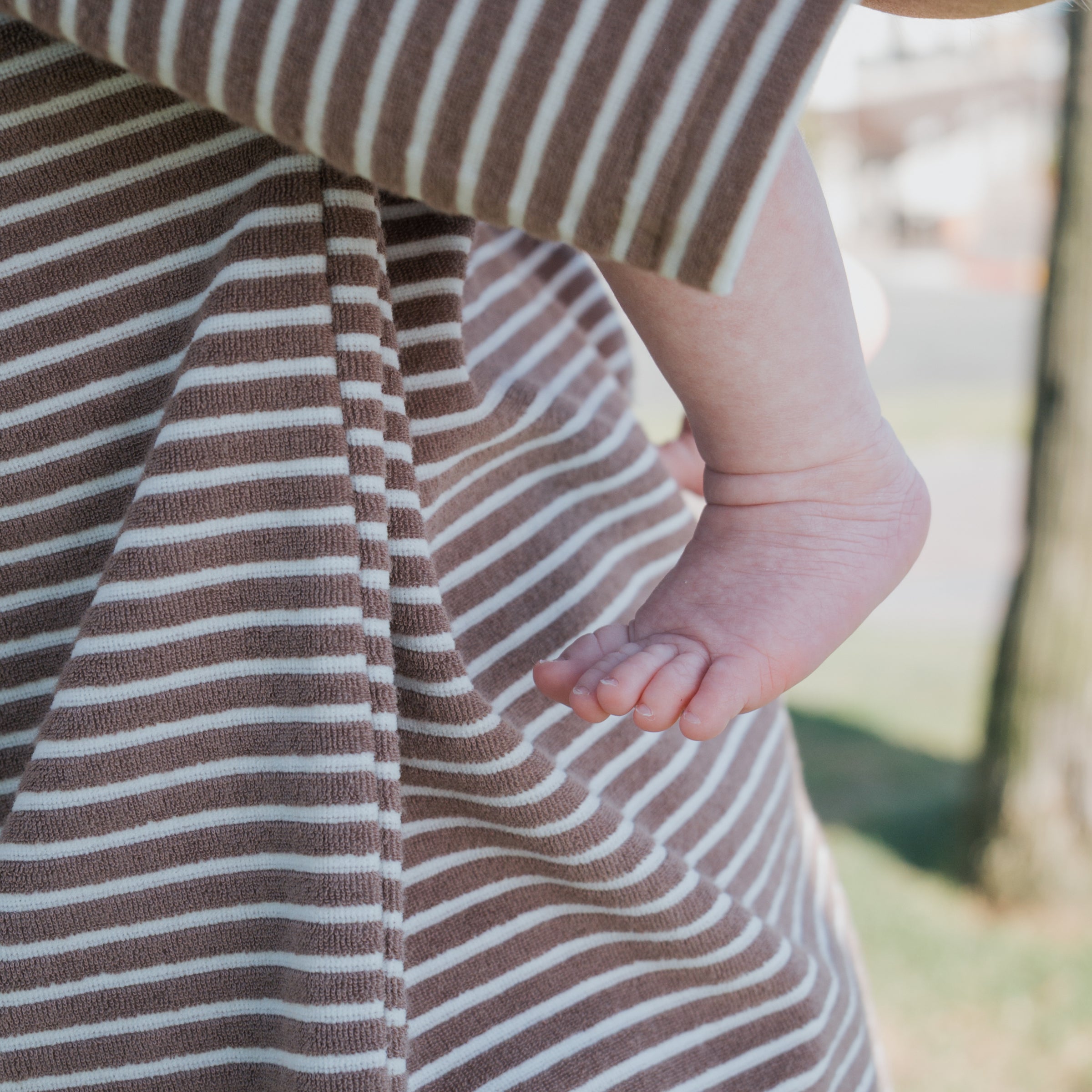 Terry T-shirt Romper | Cola Stripe