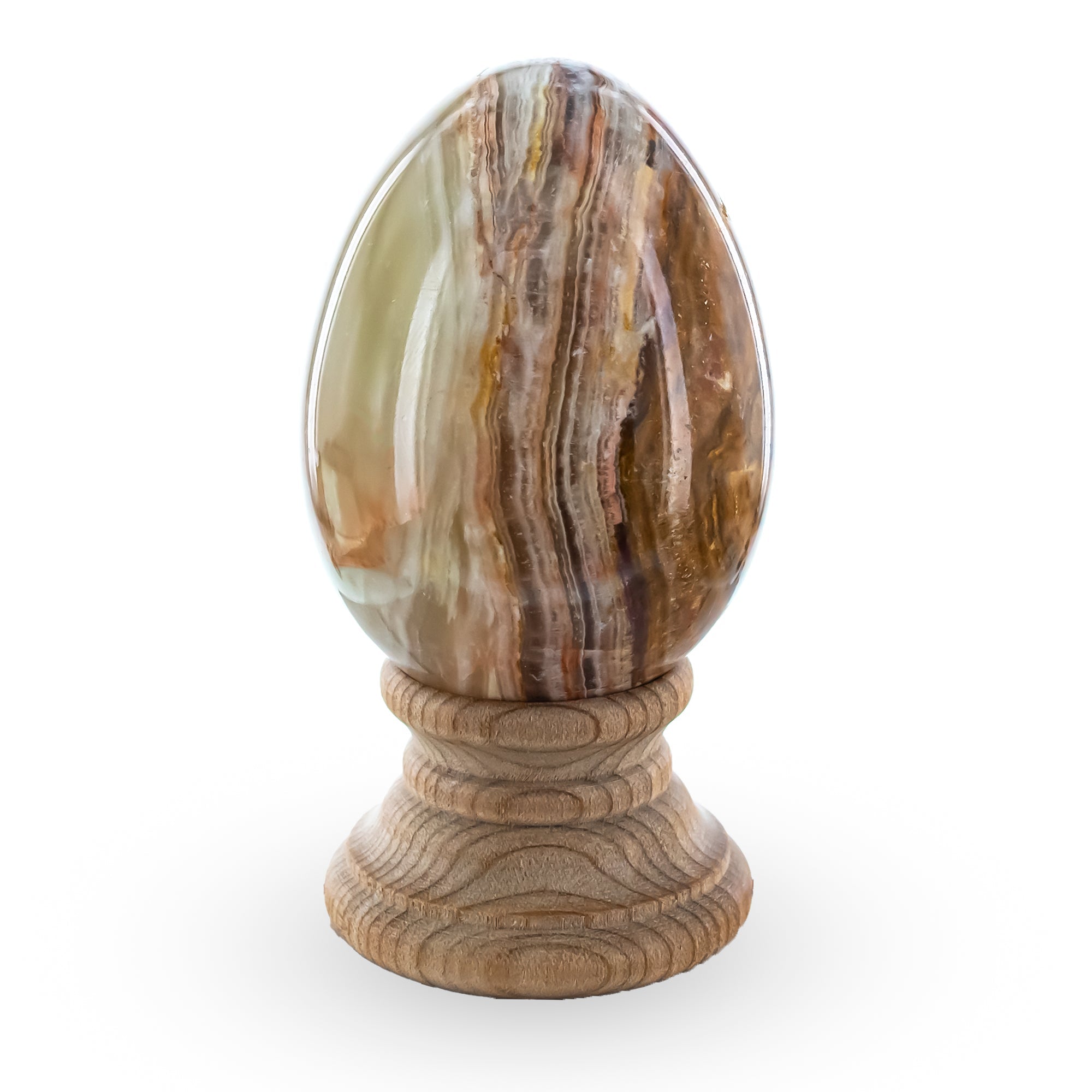 Two Tones Polished Marble Stone Egg 3 Inches