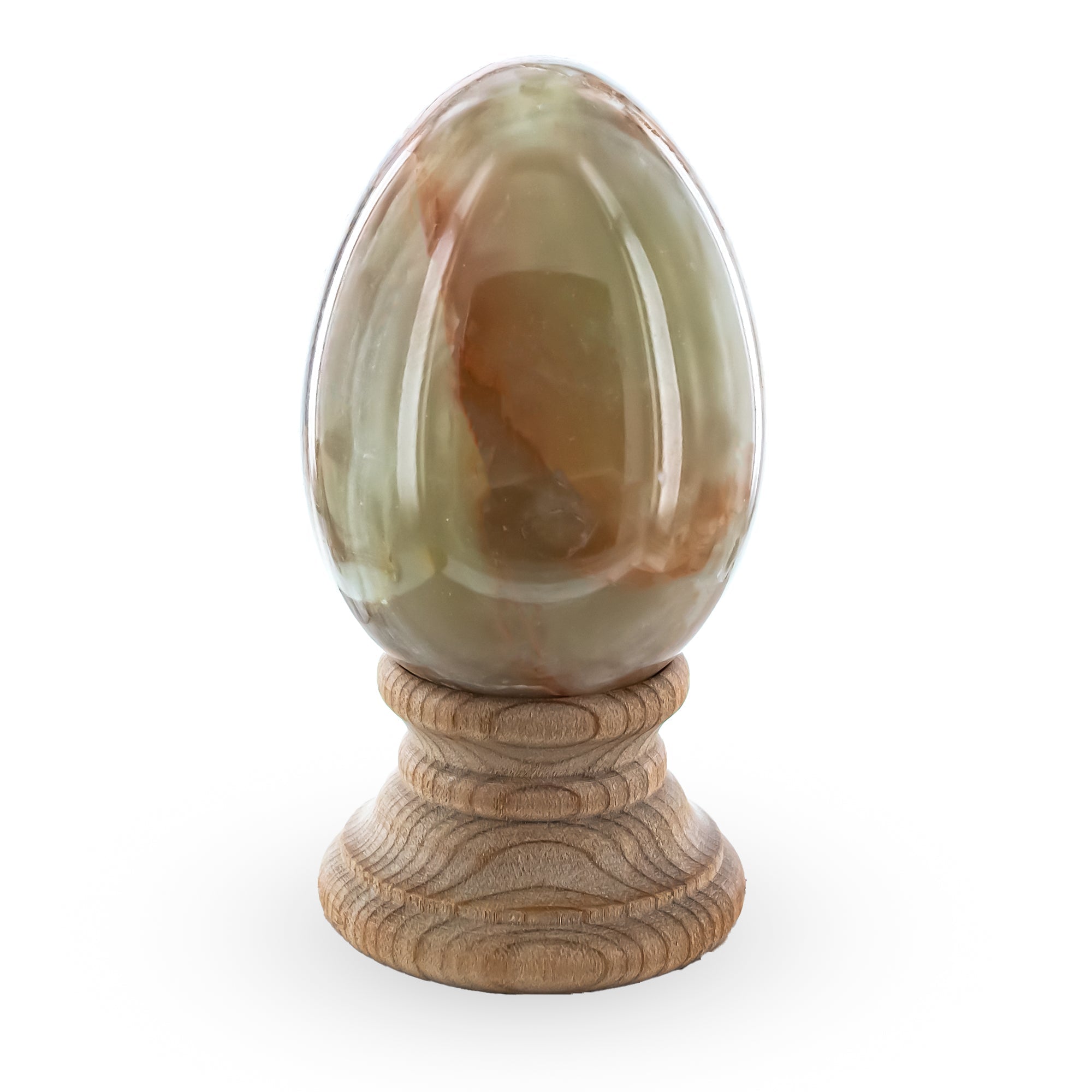 Two Tones Polished Marble Stone Egg 3 Inches