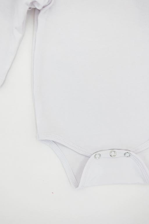 White L/s Flutter Bodysuit