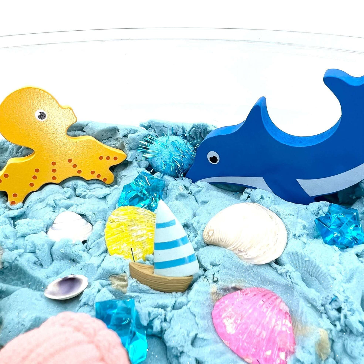 Beach Day, Ocean Theme Set With Kinetic Sand