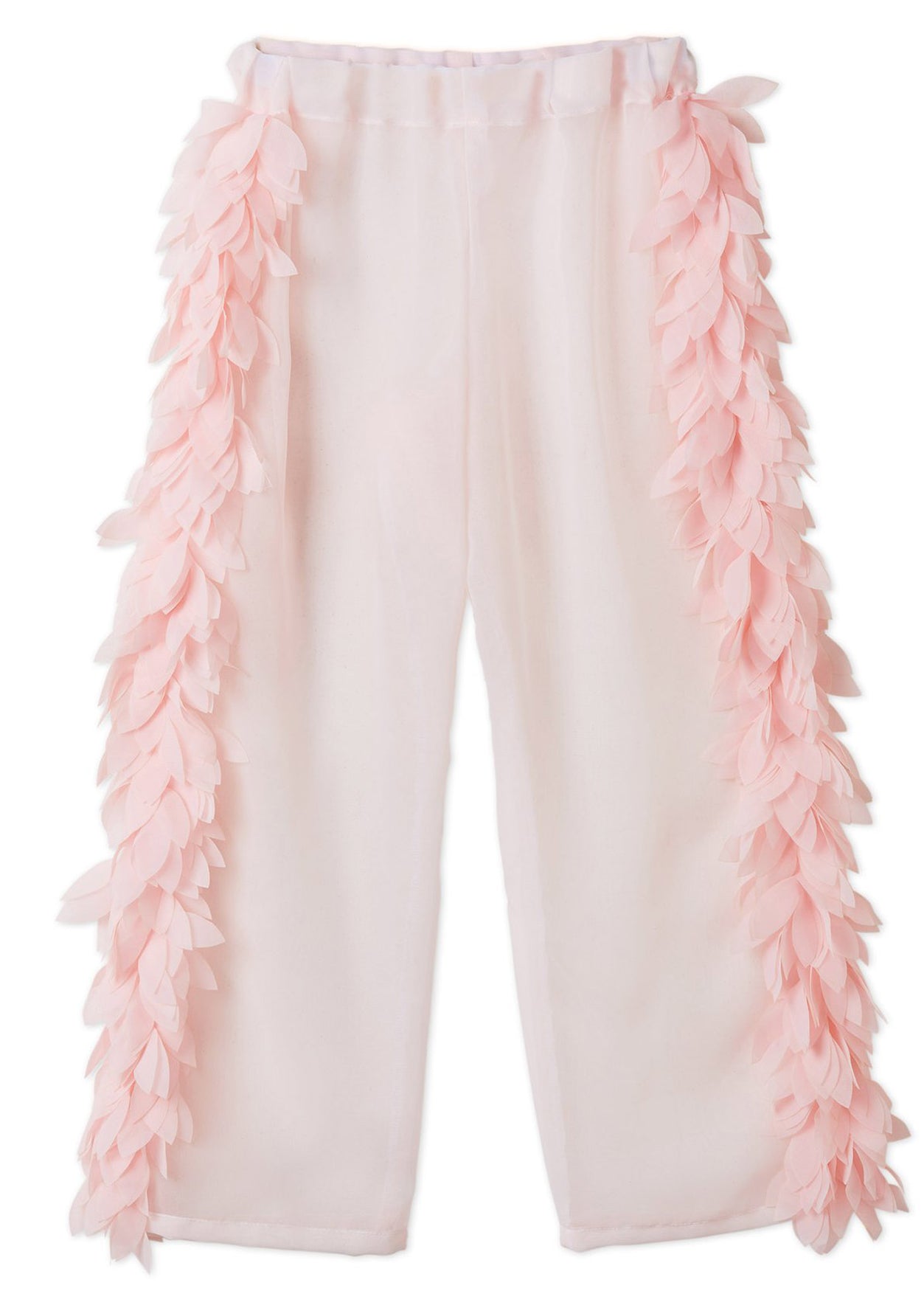Pink Cover-up Beach Pants With Petals