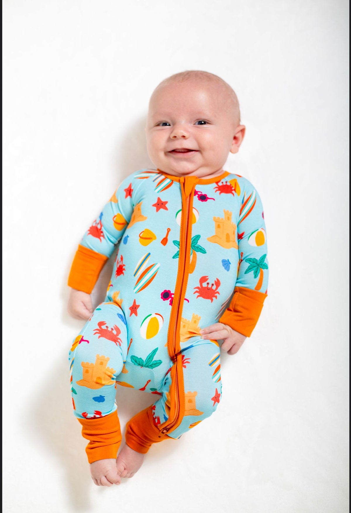 My First Beach Day:bamboo Onesies,soft, Ocean-themed Baby Outfit