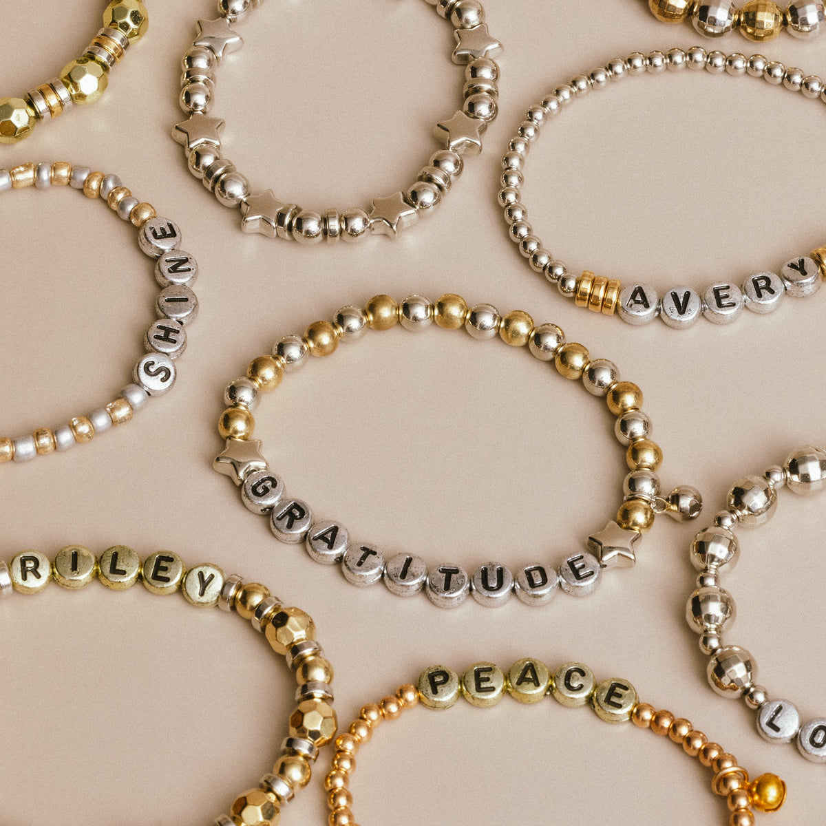 Metallic Mix Gold Letters Diy Bead Box