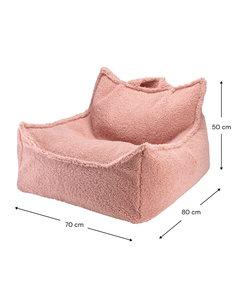Guava Pink Beanbag Chair And Ottoman Set