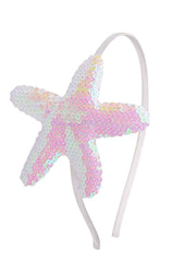 Sequin Star Fish Headband White